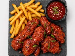 Korean Fried Chicken and Fries
