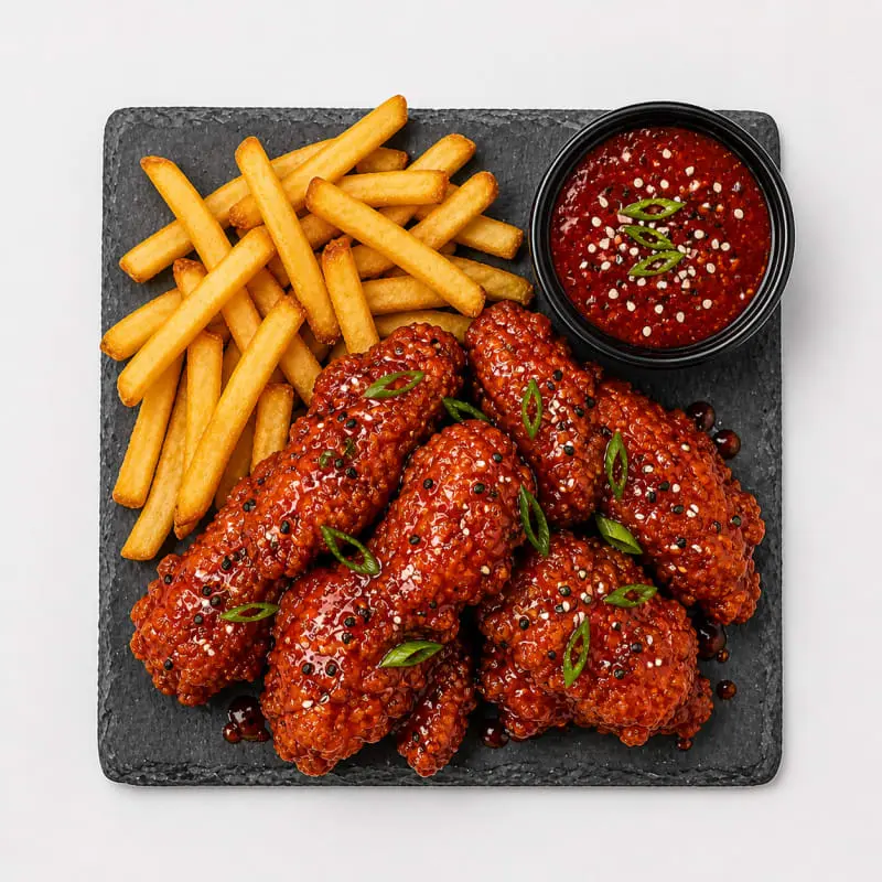 Korean Fried Chicken and Fries
