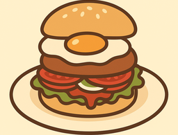 Hamburguesa con queso y huevo