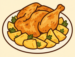 Dibujo: Pollo con patatas